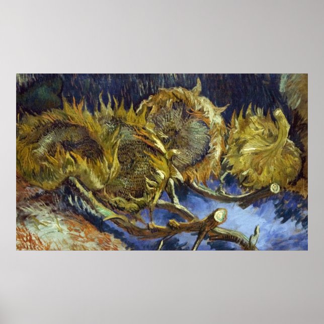 Four Cut Sunflowers - Van Gogh - c1887 Poster (Front)