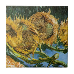 Four Cut Sunflowers, Vincent van Gogh Ceramic Tile