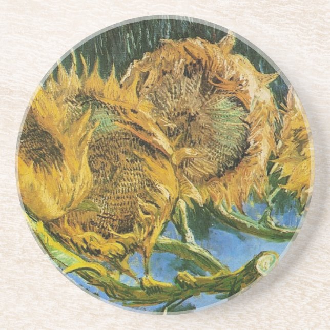 Four Cut Sunflowers, Vincent van Gogh Coaster (Front)
