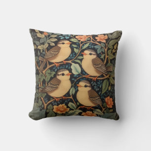 Four Cute Baby Birds Nature Inspired  Cushion