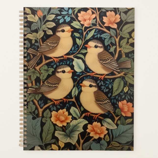 Four Cute Baby Birds Nature Inspired  Planner (Front)