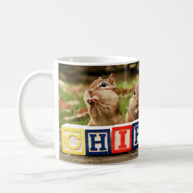 four cute chipmunks coffee mug (Left)