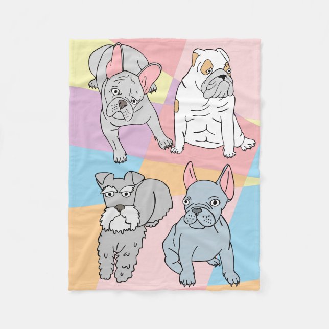 Four Cute Dogs Blanket (Front)