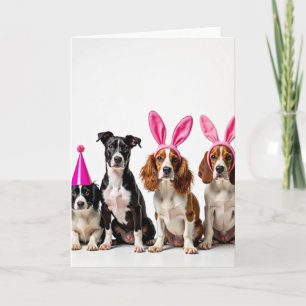Four Cute Dogs Party Card