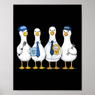 Four Dads Geese Crew - Best Dad Work Life Poster