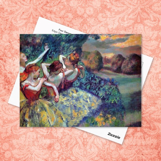 Four Dancers Ballerinas Edgar Degas Postcard (Creator Uploaded)