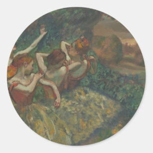 Four Dancers by Edgar Degas, Ballet Fine Art Classic Round Sticker