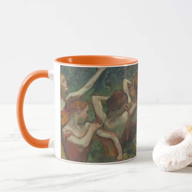 Four Dancers by Edgar Degas, Ballet Fine Art Mug (With Donut)