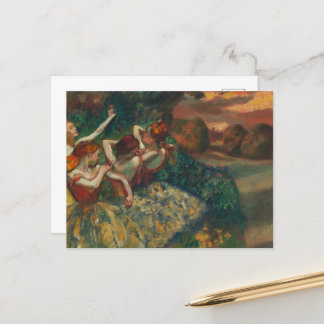Four Dancers, Degas Art  Postcard