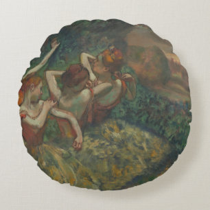 Four Dancers, Impressionist Painting, Edgar Degas Round Cushion