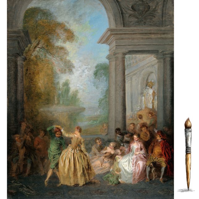 Four Dancers in a Pavilion by Jean-Baptiste Lebel Tissue Paper (Creator Uploaded)