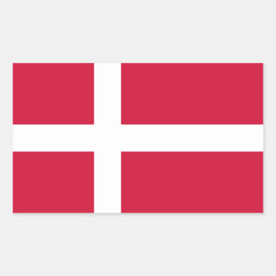 FOUR Denmark National Flag Rectangular Sticker