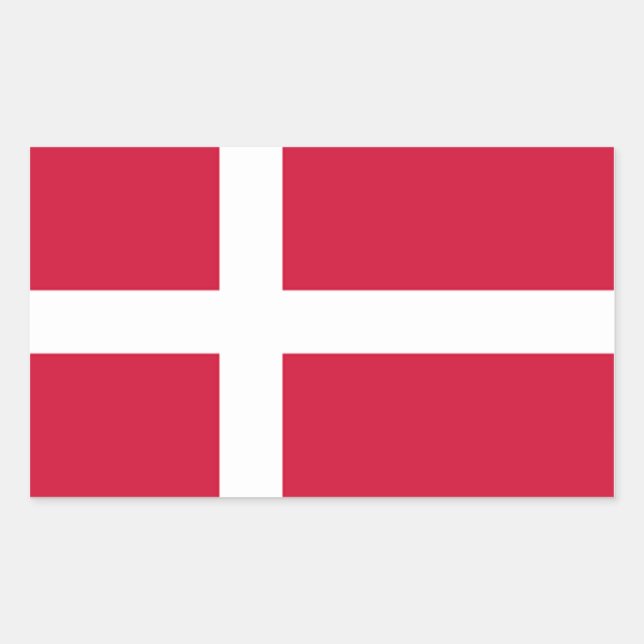 FOUR Denmark National Flag Rectangular Sticker (Front)