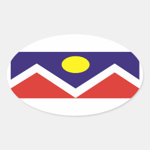 FOUR Denver, Colorado Flag Oval Sticker