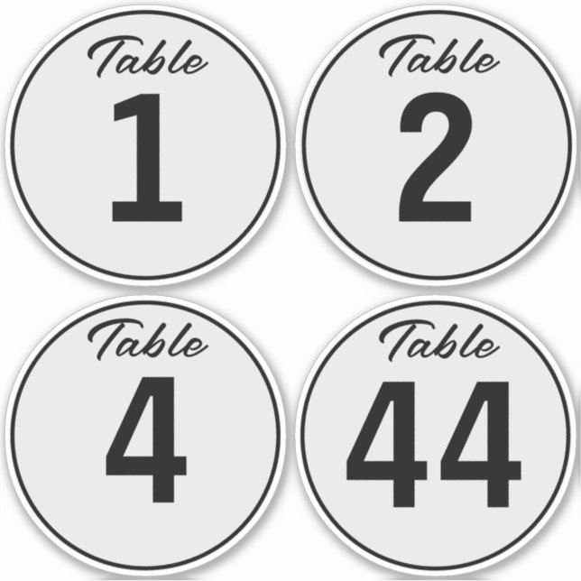 Four DIY 4" Any Colour Vinyl Record Table Number (Front)
