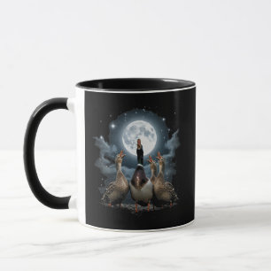 Four Duck Moon Funny Mallard Quacking at Night Mug