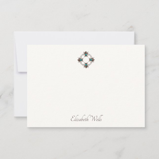 Four Elegant Bees Personalised Business Card (Front)