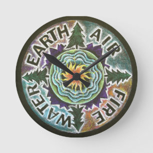 Four Elements - Mandala Clock - Earth Day