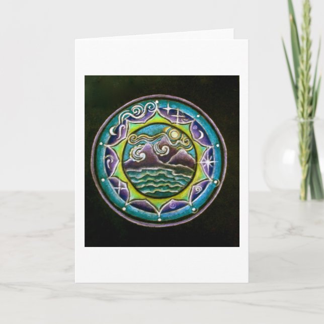 Four Elements Mandala  Greeting Card (Front)