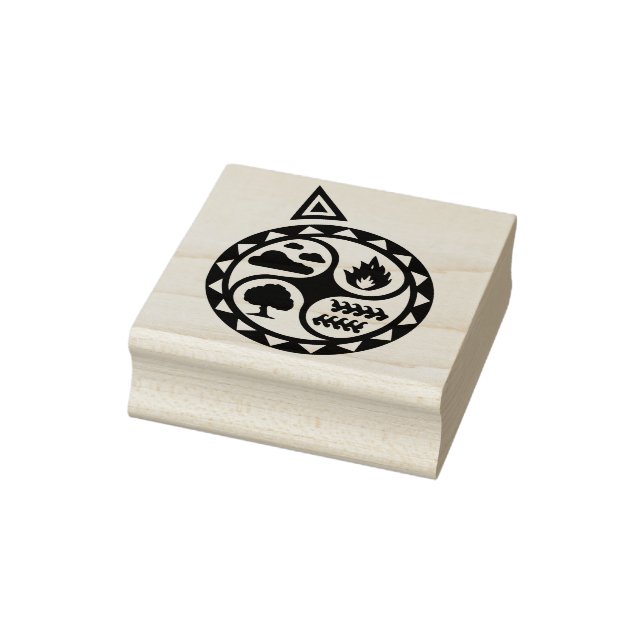 Four elements - Nature Rubber Stamp (Stamp)