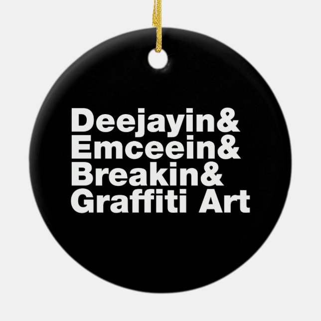 Four Elements of Hip Hop Ceramic Tree Decoration (Back)