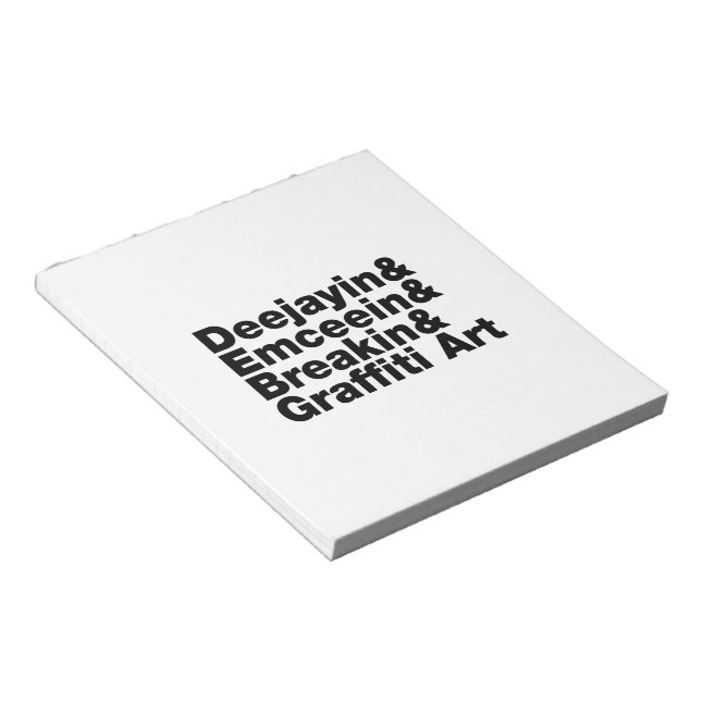 Four Elements of Hip Hop Notepad (Angled)