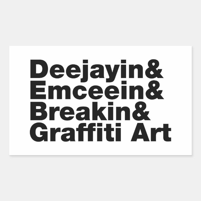 Four Elements of Hip Hop Rectangular Sticker (Front)