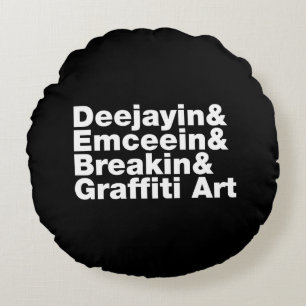 Four Elements of Hip Hop Round Cushion