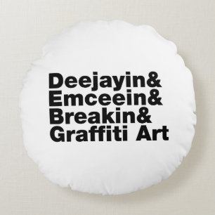 Four Elements of Hip Hop Round Cushion