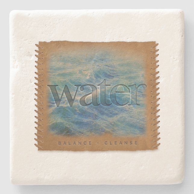 Four Elements - Water - Limestone Coaster (Front)