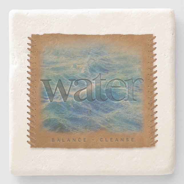 Four Elements - Water - Limestone Coaster (Front)