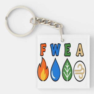 Four Elements Yellow Typography - Nature Energy Mi Key Ring