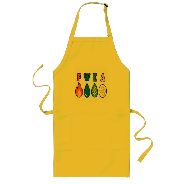 Four Elements Yellow Typography - Nature Energy Mi Long Apron (Front)