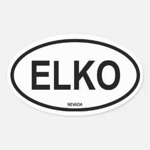 Four Elko, Nevada Oval Sticker