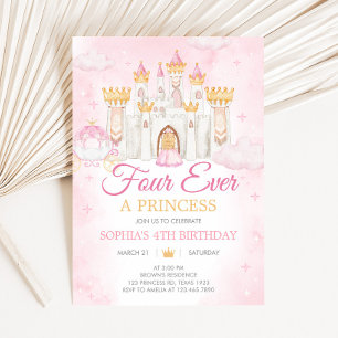 Four Ever a Princess Birthday Party Invitation