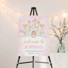 Four Ever a Princess Birthday Party Welcome Sign