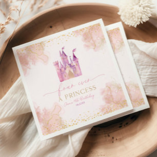 Four Ever A Princess Castle 4th Birthday Party Napkin