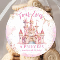 Four Ever A Princess Pink Castle Girl 4th Birthday