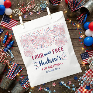 Four Ever Free! 4th Of July 4th Birthday Party Favour Bag