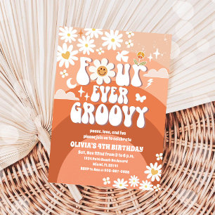 Four Ever Groovy Birthday Invitation