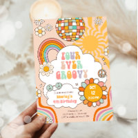 Four Ever Groovy Party Retro 70s Rainbow Birthday