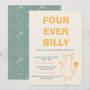 Four Ever Silly Goose Birthday Invitation