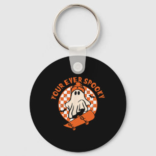 Four Ever Spooky 4th Birthday Halloween Skateboard Key Ring