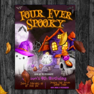 Four Ever Spooky - 4th Birthday Invitation