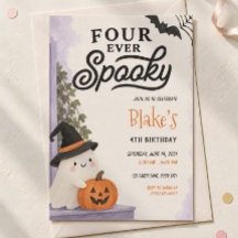 Four Ever Spooky 4th Birthday Invitation