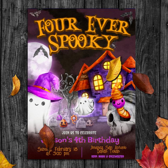 Four Ever Spooky - 4th Birthday Invitation (Creator Uploaded)