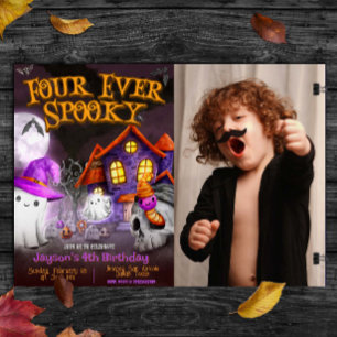 Four Ever Spooky - 4th Birthday Invitation