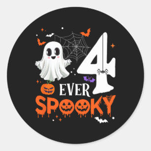 Four Ever Spooky Birthday Decorations Halloween 4t Classic Round Sticker