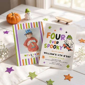 Four-ever Spooky Birthday Invitation