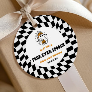 Four Ever Spooky Halloween 4th Birthday Party Favour Tags